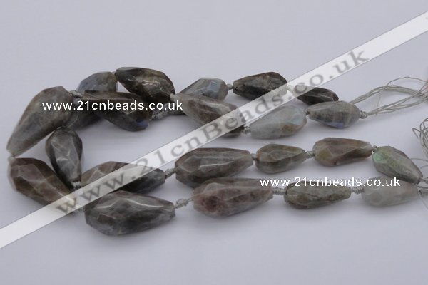 CTR214 15.5 inches 15*25mm - 16*40mm faceted teardrop labradorite beads