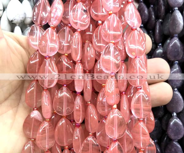 CTR501 15 inches 13*18mm flat teardrop cherry quartz beads