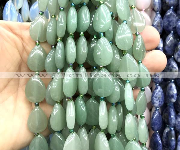 CTR503 15 inches 13*18mm flat teardrop green aventurine jade beads