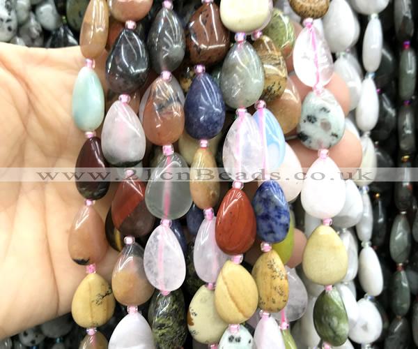 CTR532 15 inches 13*18mm flat teardrop colorful gemstone beads