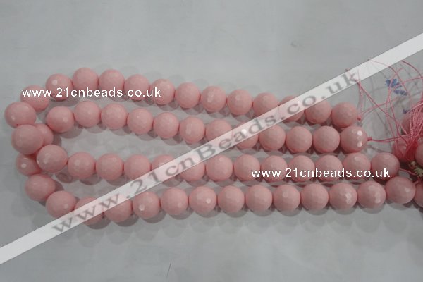 CTU1517 15.5 inches 16mm faceted round synthetic turquoise beads