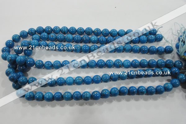 CTU1623 15.5 inches 10mm round synthetic turquoise beads