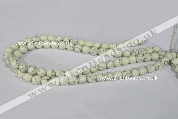 CTU1793 15.5 inches 8mm round synthetic turquoise beads