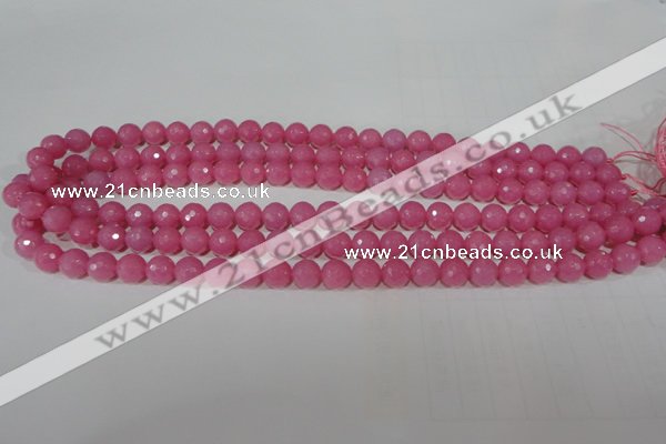 CTU2557 15.5 inches 8mm faceted round synthetic turquoise beads