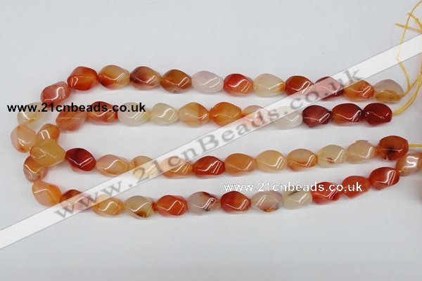 CTW160 15.5 inches 10*15mm twisted rice agate gemstone beads