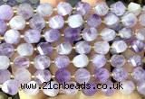 CTW553 15 inches 8mm faceted & twisted S-shaped lavender amethyst beads