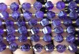 CTW554 15 inches 8mm faceted & twisted S-shaped amethyst beads