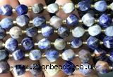 CTW587 15 inches 8mm faceted & twisted S-shaped orange sodalite beads