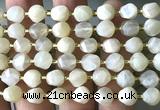 CTW601 15 inches 8mm faceted & twisted S-shaped grey moonstone beads