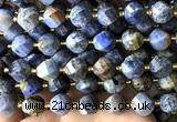 CTW691 10mm faceted & twisted S-shaped sunset dumortierite beads