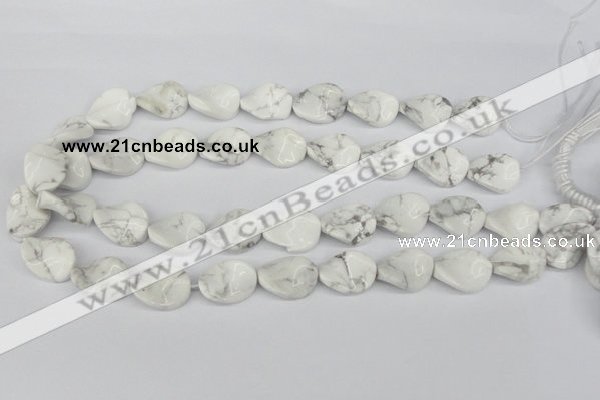 CTW82 15.5 inches 15*20mm twisted oval white howlite turquoise beads