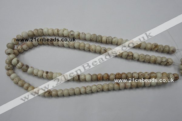 CWB321 15.5 inches 6*8mm rondelle howlite turquoise beads wholesale