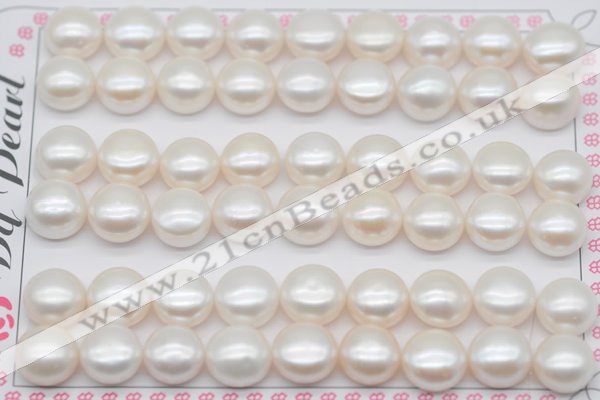 FWP464 half-drilled 10-10.5mm bread freshwater pearl beads