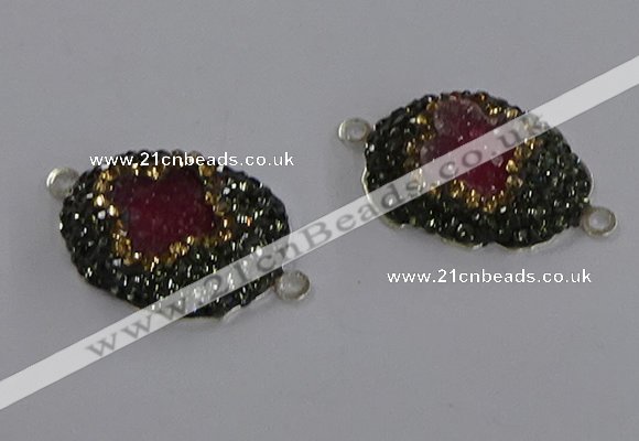 NGC1406 18*25mm freeform druzy agate connectors wholesale