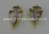 NGC5375 20*35mm - 25*40mm arrowhead white crystal connectors