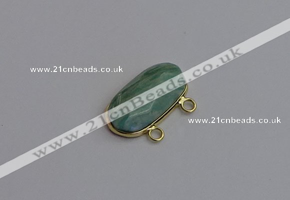 NGC5818 13*25mm faceted oval amazonite connectors wholesale