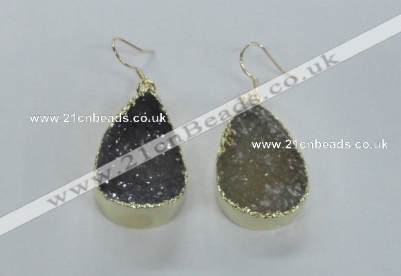 NGE47 20*28mm - 22*30mm teardrop druzy agate earrings