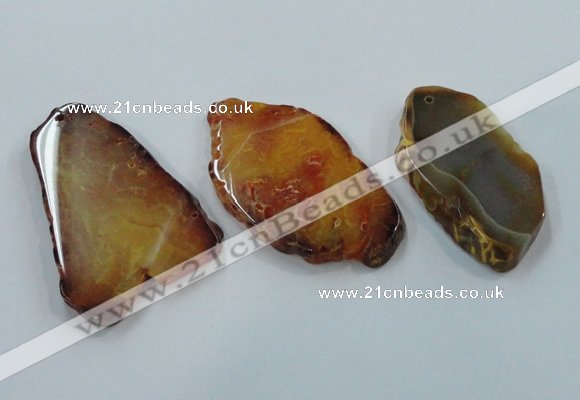 NGP1195 30*60mm - 45*75mm freeform agate gemstone pendants wholesale