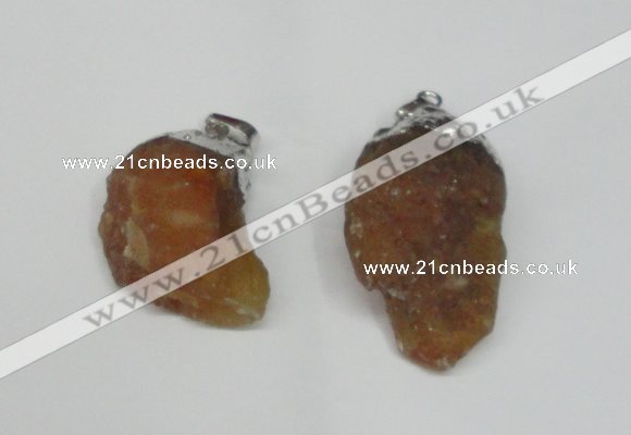 NGP1500 20*30mm - 25*50mm nuggets red agate gemstone pendants