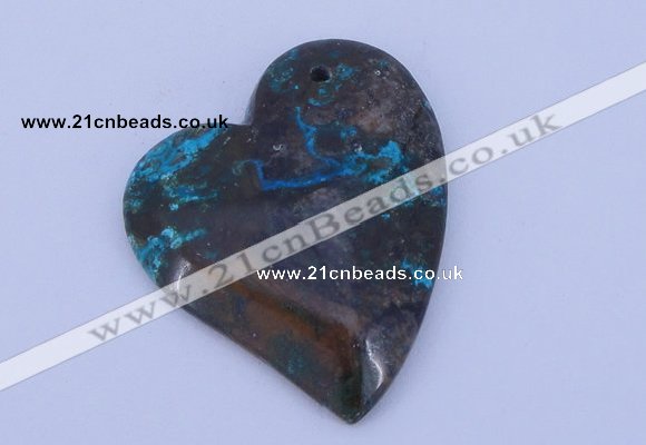 NGP183 40*45mm heart chrysocolla gemstone pendant jewelry