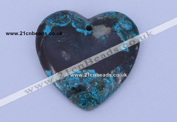 NGP184 38*38mm heart chrysocolla gemstone pendant jewelry