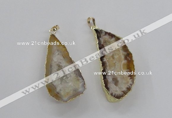 NGP1968 25*40mm - 30*50mm freeform druzy agate gemstone pendants