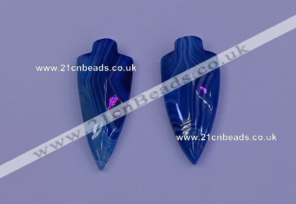 NGP2054 15*40mm - 18*45mm arrowhead striped agate pendants