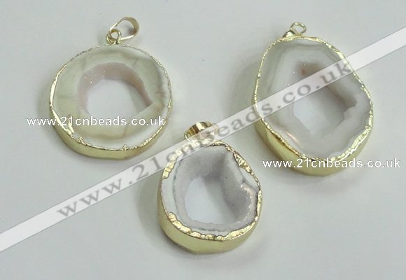 NGP2121 20*25mm - 30*40mm freefrom druzy agate pendants