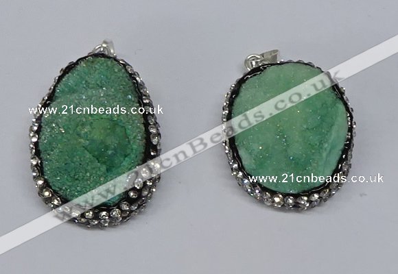 NGP3095 25*35mm – 30*40mm freeform druzy agate pendants