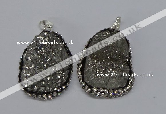 NGP3096 25*35mm – 30*40mm freeform druzy agate pendants