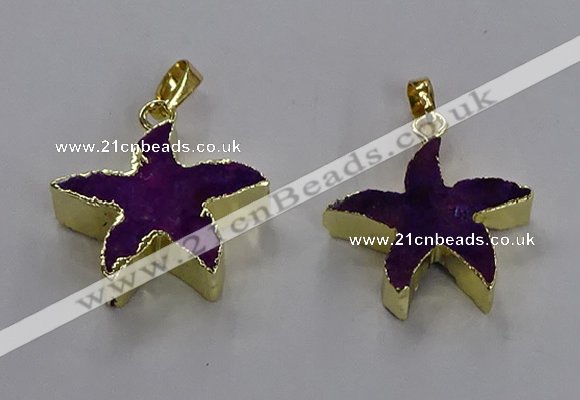 NGP3511 24*25mm starfish fossil coral pendants wholesale