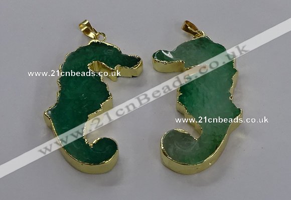 NGP3545 22*58mm - 25*55mm seahorse agate pendants wholesale