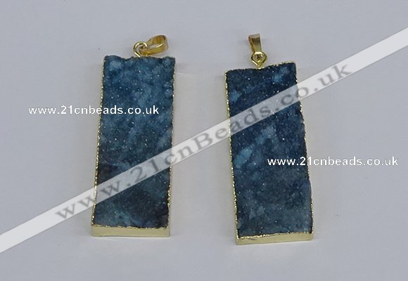 NGP3956 20*50mm - 25*45mm rectangle druzy agate gemstone pendants