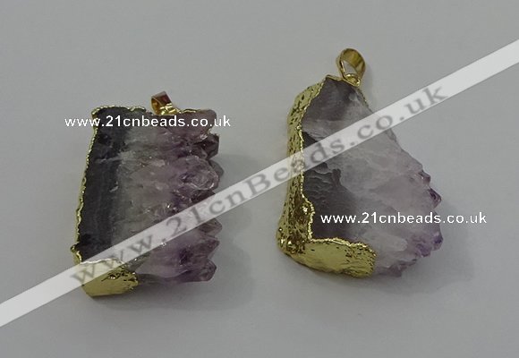 NGP4143 25*30mm - 30*35mm freeform druzy amethyst pendants