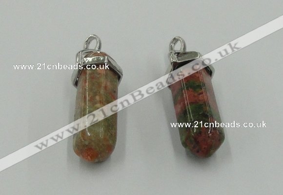 NGP5014 8*30mm sticks unakite gemstone pendants wholesale