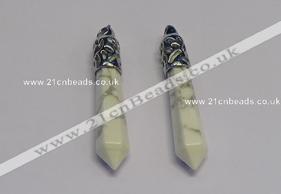 NGP5426 10*65mm sticks white turquoise pendants wholesale