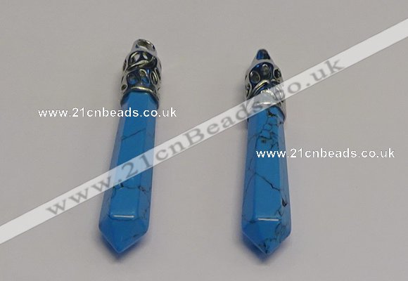 NGP5427 10*65mm sticks blue turquoise pendants wholesale