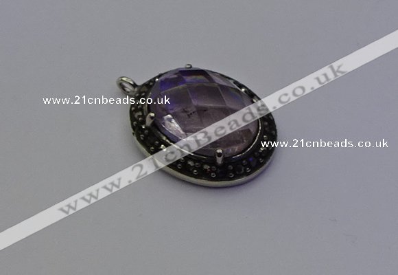 NGP6861 20*25mm oval light amethyst pendants wholesle