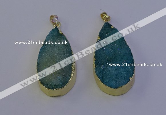 NGP7130 25*45mm - 26*50mm teardrop druzy agate pendants wholesale