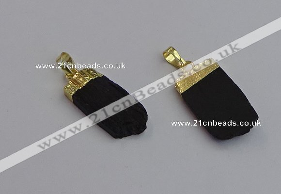 NGP7437 12*30mm - 15*35mm freeform black obsidian pendants