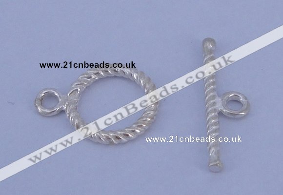 SSC19 5pcs 11mm donut 925 sterling silver toggle clasps