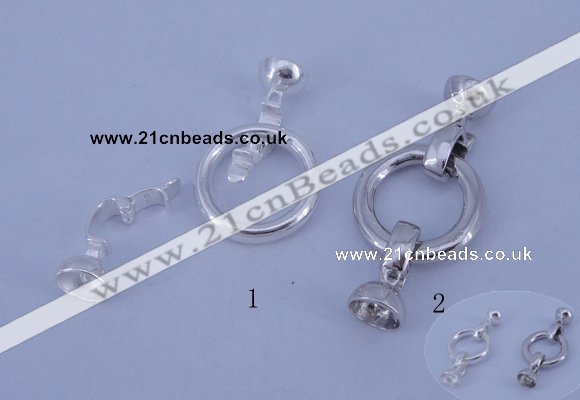 SSC216 5pcs 18mm sterling silver spring rings clasps