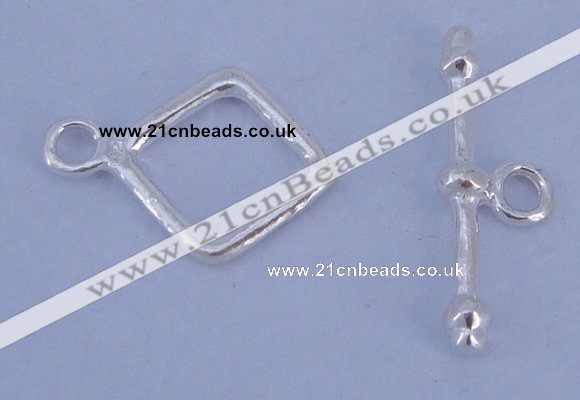 SSC31 5pcs 12*16mm diamond 925 sterling silver toggle clasps